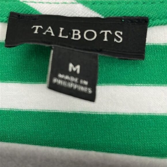 Talbots Green and White Striped Button Shoulder NWOT Sash Belt - Picture 5 of 9